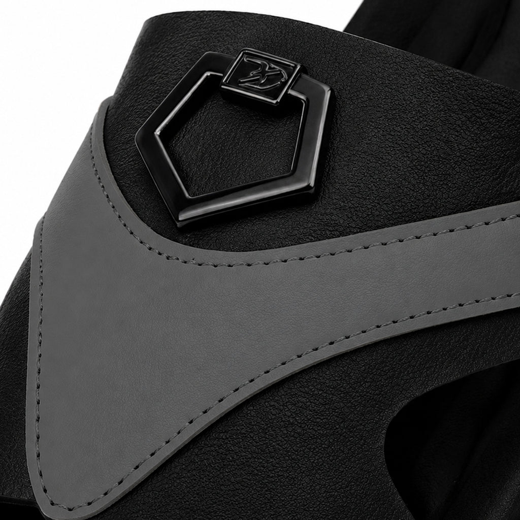 Black Buckle Slipper