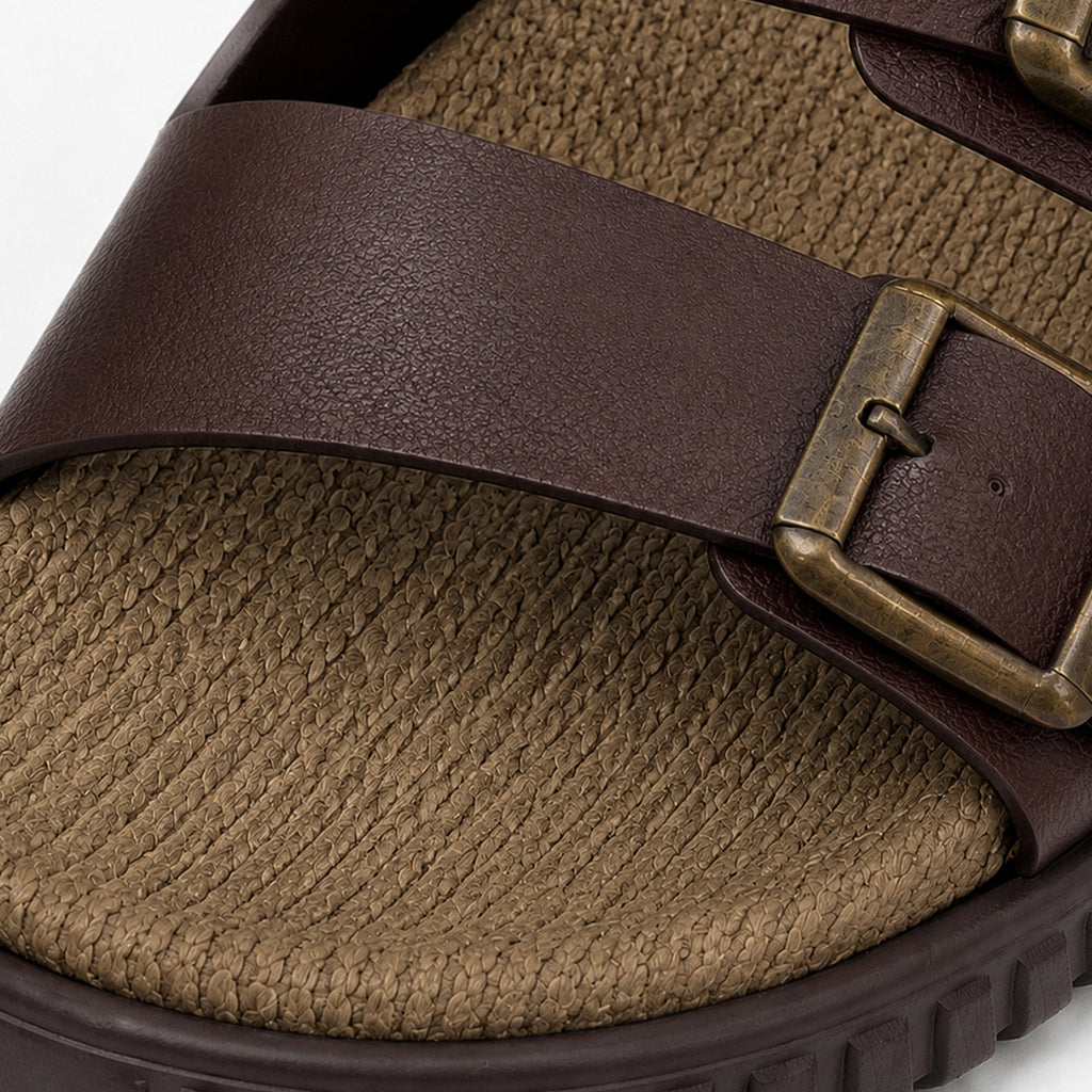 Chocolate Brown Strap Slipper